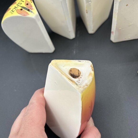 Mid-Century Ceramic Apple Shaped Spice Rack Set, Fruit Decor Japan 50s - Picture 7 of 8